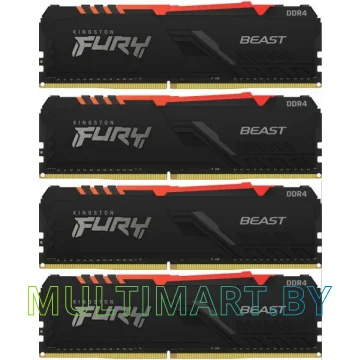 Оперативная память Kingston FURY Beast RGB 4x16GB DDR4 PC4-21300 (KF426C16BB1AK4/64)